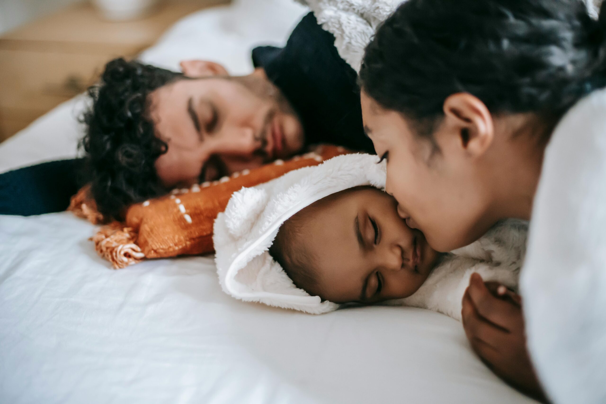 Family with newborn receiving support at home